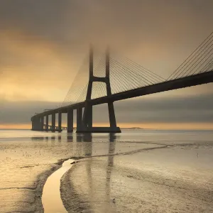 Vasco da Gama Bridge Print - Tagus River Landscape Vasco da Gama Bridge Print - Tagus River Landscape