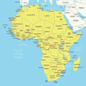 Vector Colored Map of Africa Art Print Vector Colored Map of Africa Art Print