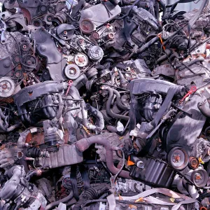 Vehicle engine scrap metal