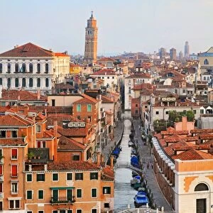 Venice from above, with leaning tower