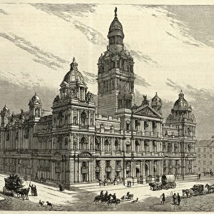 Victorian architecture, Glasgow City Chambers or Municipal Buildings, George Square, Glasgow, Scotland, 19th Century