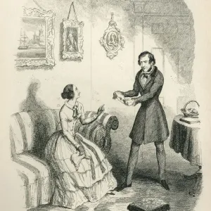 A Victorian couple discussing a letter A Victorian couple discussing a letter