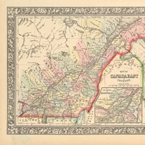 Victorian Map of Eastern Canada Circa 1850