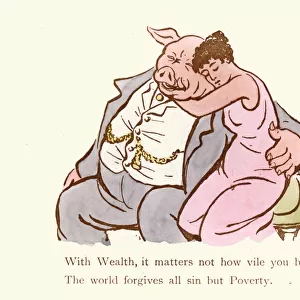 Victorian satirical cartoon, attractiveness of wealth