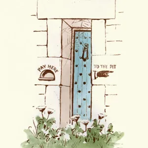 Victorian satirical cartoon, Porta Coeli, Heavens Gate Victorian satirical cartoon, Porta Coeli, Heavens Gate