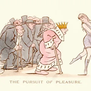 Victorian Satire Print: Old Men Pursuing Youth Victorian Satire Print: Old Men Pursuing Youth