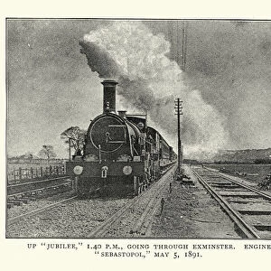 Victorian steam train going through Exminster