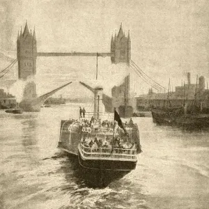 Victorian View of Tower Bridge Print