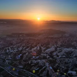 The view of Cappadicia from hot air balloon