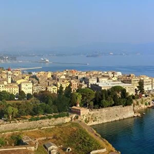 View over the city of Corfu Old town, taken from the old fortress