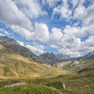 View of the Col du Galibier mountain pass, Savoie, France
