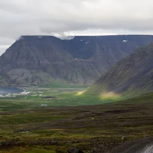 View of countryside near Isafjordur, Isafjarthardjup, Westfjords, Iceland