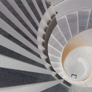 View downward a spiral stair, Upper Austria