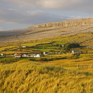 View Of Fanore Village And Limestone Mountain In The Background In The Burren Region