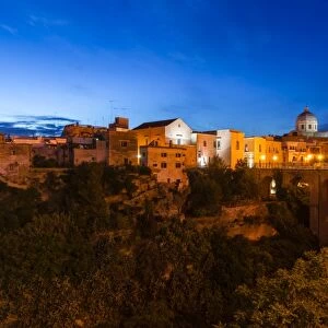 View of the Gravina di San Marco Gorge, historic centre, cave city Massafra, Murgia Tarantine, Taranto, Apulia, Italy
