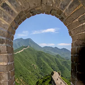 A view of the great wall through a window