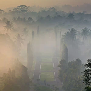 View on landscape from Borobudur temple