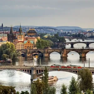 View from Letna to Prague city View from Letna to Prague city