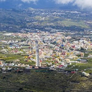 View from the Mirador de el Time of Los Llanos de Ariadne and El Paso, La Palma, Canary Islands, Spain
