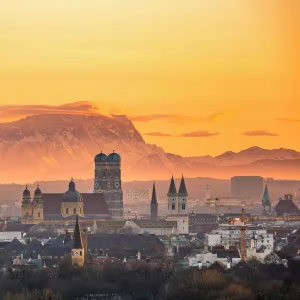 View over Munich with Church of Our Lady