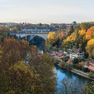 A view over the Old City of Bern, situated on the River Aare in Switzerland