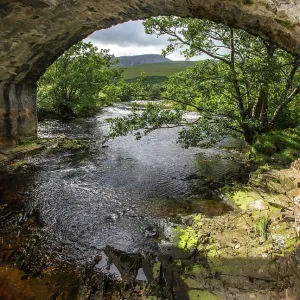 View under an old stone bridge with the Strath Beag River, Polla, Northern Highlands, Scotland View under an old stone bridge with the Strath Beag River, Polla, Northern Highlands, Scotland
