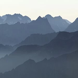 View from Peterskopfl on Zillertal Alps, Ginzling, Tyrol, Austria