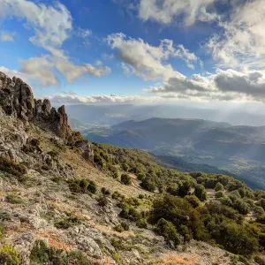 View of the plain from the path to the top of the mountain Punta Corrasi