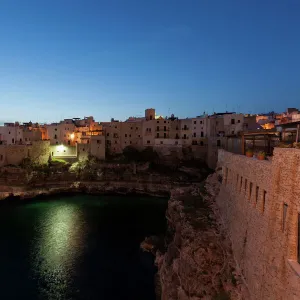 View of Polignano a Mare in the morning, Puglia region, also known as Apulia, Southern Italy, Italy, Europe