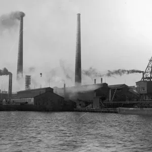 View of a Standard Oil Plant Located on a Wharf