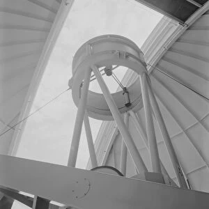 View of telescope mount in observatory dome
