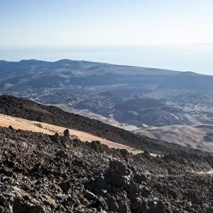 View of Tenerife coastline from Mount Teide summit