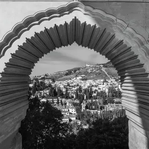 View of the town of Ubeda through a decorative archway