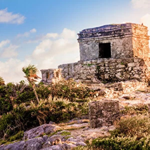 View of Tulum beach, God of Winds Temple, Mexico