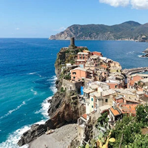 View of the village of Vernazza which is one of the five villages that make up Cinque Terre