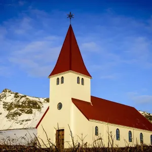 Vik Church Print, Iceland Landscape Art Vik Church Print, Iceland Landscape Art