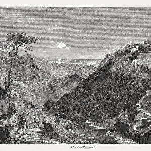 Village of Eden in Libanon, wood engraving, published in 1855
