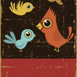 Vintage Four Calling Birds Vintage Four Calling Birds