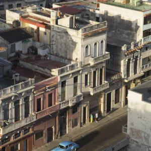 A vintage car in the street of old Havana