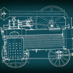Planos de locomóvil vintage. Planos de locomóvil vintage.