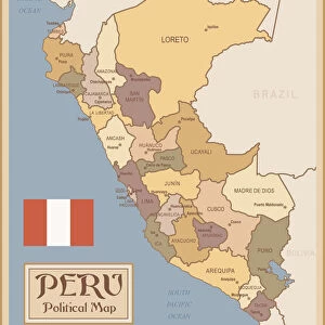 Vintage Map of Peru