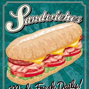 Vintage Sandwich Poster