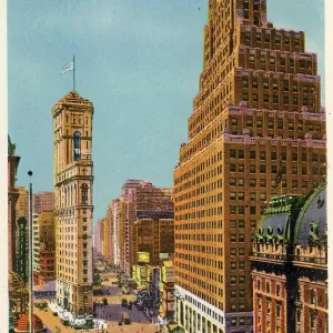 Vintage souvenir postcard, Flatiron Building, NYC, New York, ca 1935