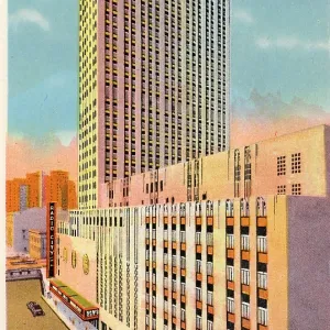 Vintage souvenir postcard, Radio City Music Hall, NYC, New York, ca 1935