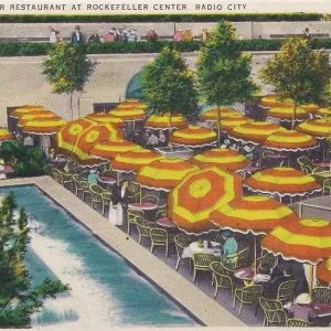 Vintage souvenir postcard, Rockefeller Center, NYC, New York, ca 1941