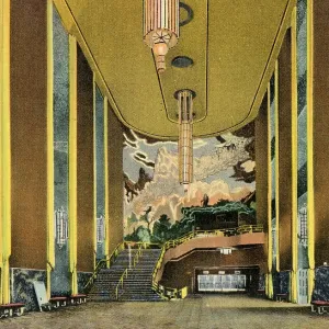 Vintage souvenir postcard, Rockefeller Center, NYC, New York, ca 1941