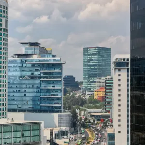 Vista of buildings in Santa Fe - Mexico City, Mexico