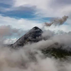 Volcan de Fuego with clouds around Volcan de Fuego with clouds around