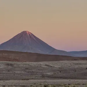 Volcano Licancabur seen from Rainbow Valley Volcano Licancabur seen from Rainbow Valley