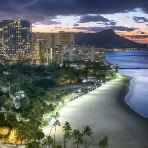 Waikiki Beach Front View Print Waikiki Beach Front View Print